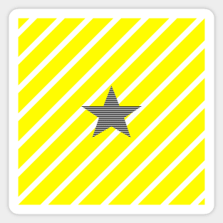 Star - Abstract geometric pattern - yellow and white. Sticker